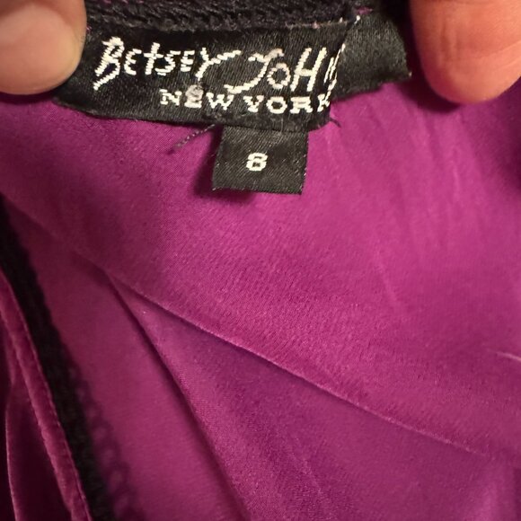 Vintage Betsey Johnson 90s/Y2K Fuschia silk bias cut milkmaid dress - Picture 4 of 4